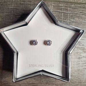 Sterling silver diamond earrings.